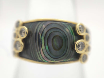 Colored Stone D0.20ct K18 5.0g Ring 
