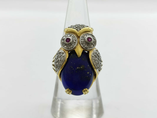 Lapis Lazuli Ring, 0.17ct R, 0.5ct D, 11.9g, K18/PT900 