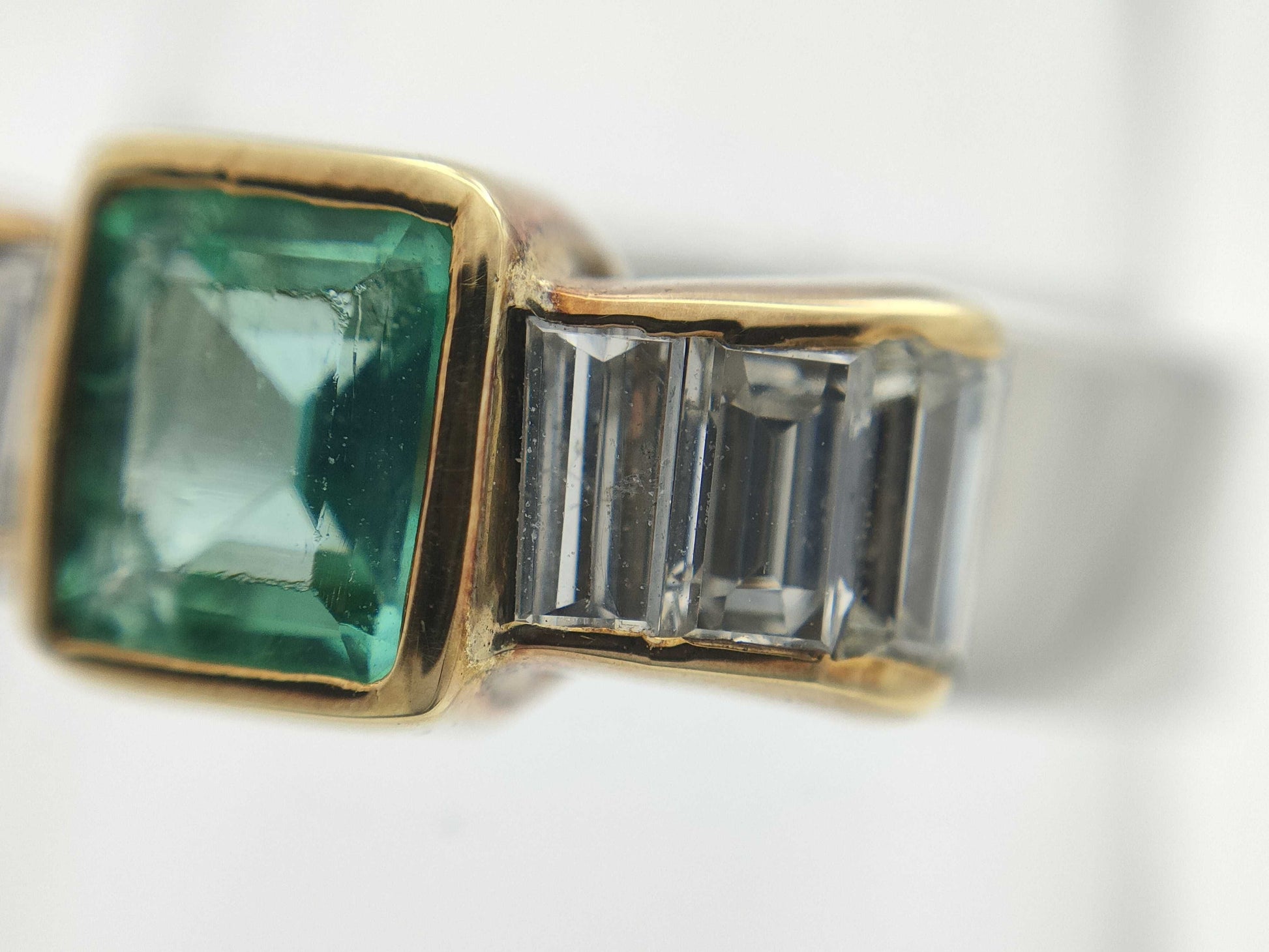 E0.32ct D0.51ct PT900/K18 4.2g Ring 