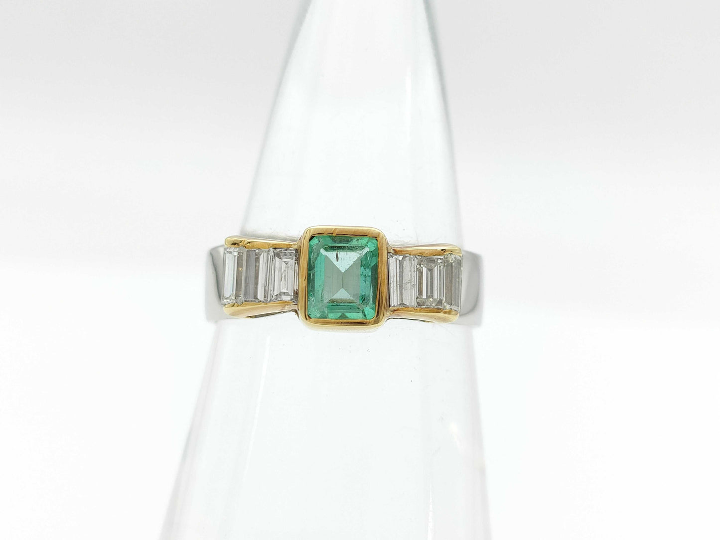 E0.32ct D0.51ct PT900/K18 4.2g Ring 