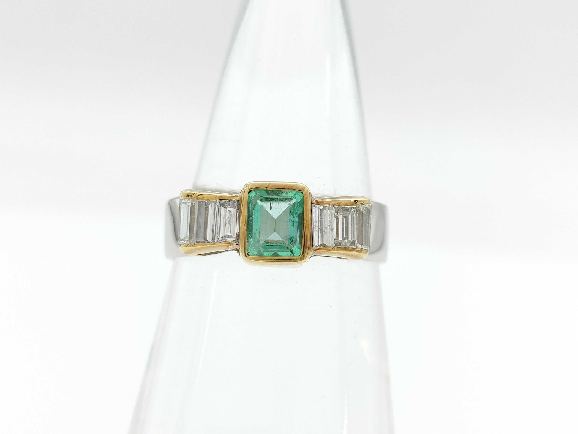 E0.32ct D0.51ct PT900/K18 4.2g Ring 