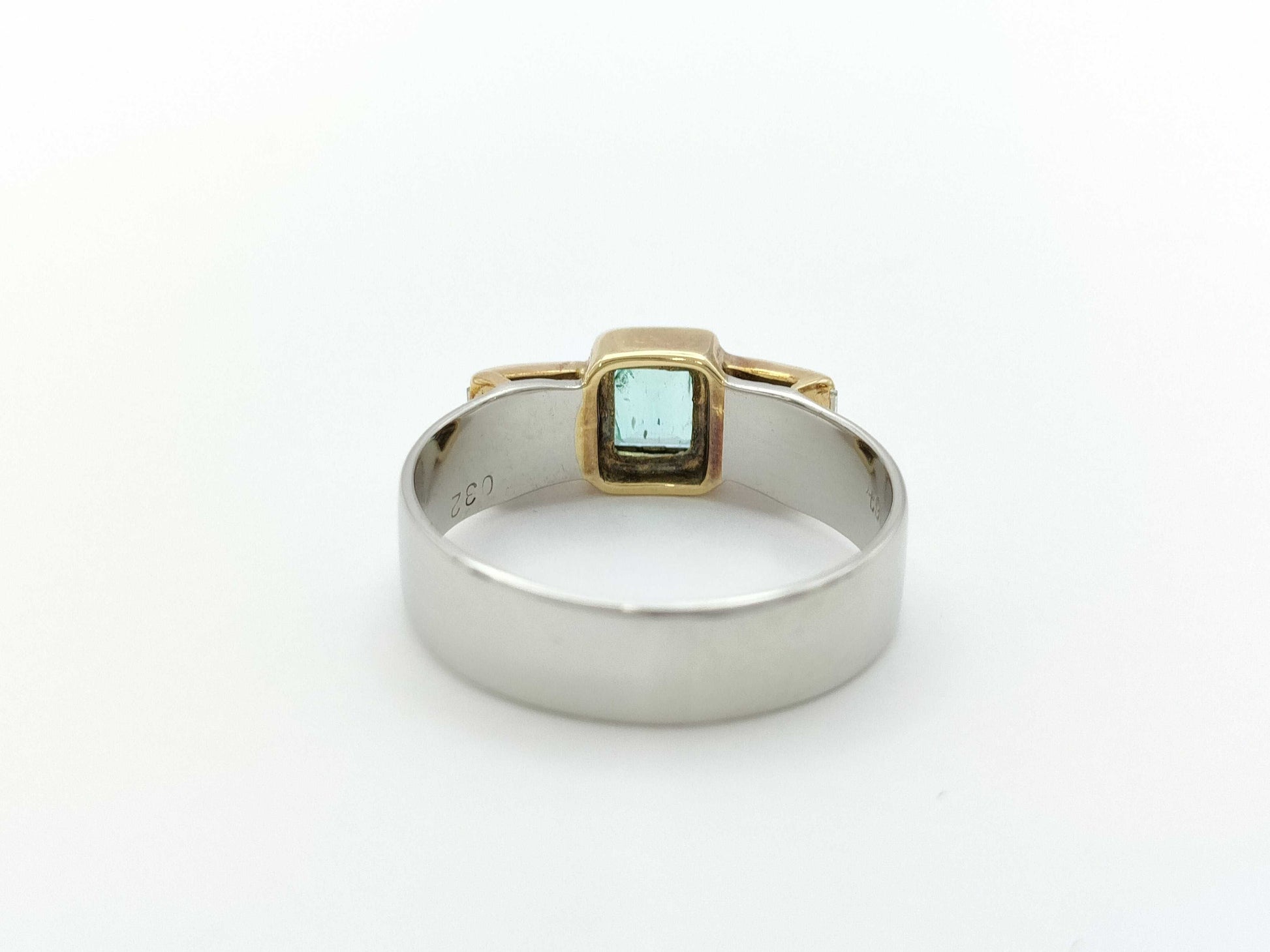 E0.32ct D0.51ct PT900/K18 4.2g Ring 