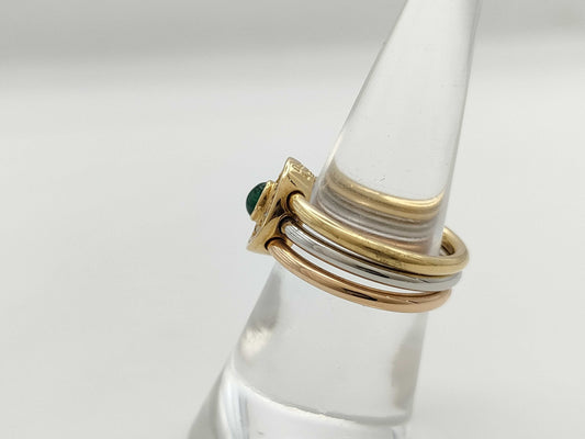 Cabochon E0.22ct D0.04ct K18/PT900 10.3g Ring 