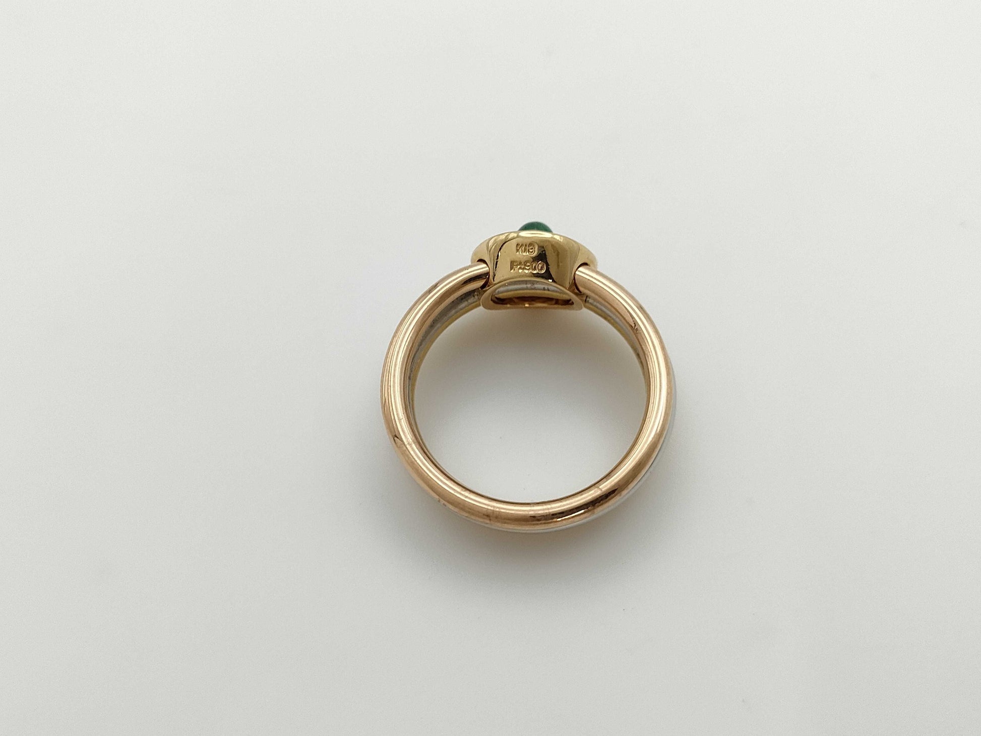 Cabochon E0.22ct D0.04ct K18/PT900 10.3g Ring 