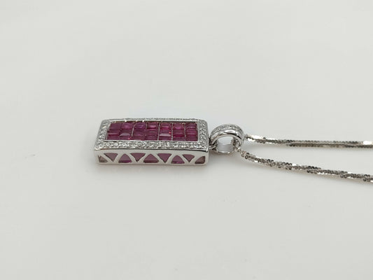R1.7ct D0.3ct K18WG 6.8g Necklace 