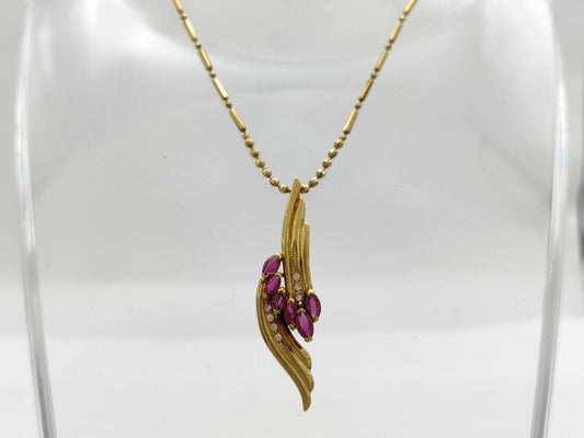 R1.23ct D0.06ct K18 9.8g Necklace 