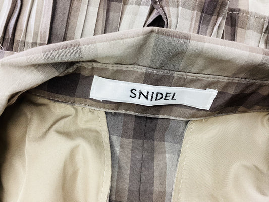 Snidel 24AW Irehe? Long Shirt Dress with Side Ruffles and Check Pattern, Size 1, Regular Price: ¥23,980