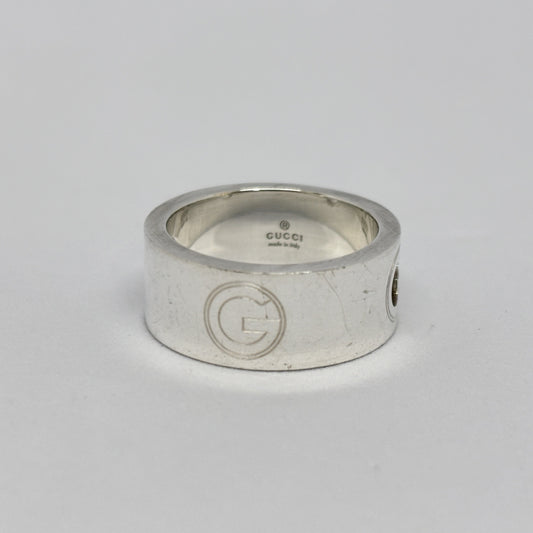GUCCI GUCCI Open G Wide Ring, 925 Sterling Silver, 8.3g