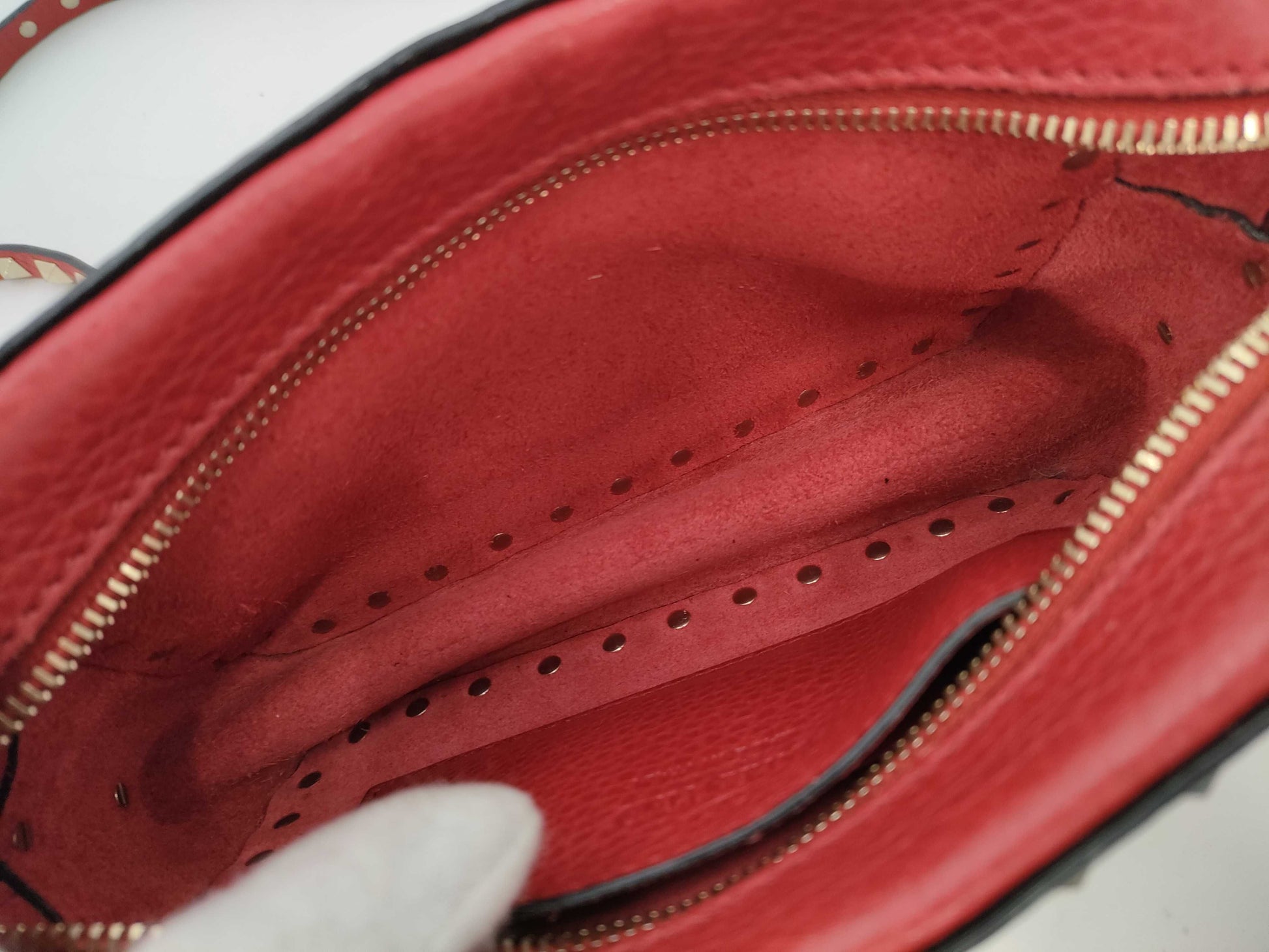 Valentino Garavani Studded Red Shoulder Bag