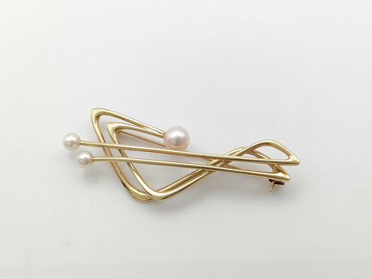 MIKIMOTO Pearl Diameter Approx. 5.0mm-5.7mm K14 10.5g Brooch 