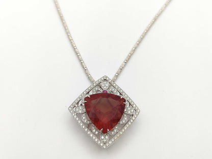 A 11.06ct R 0.04ct D 0.59ct K18/K18WG 13.4g Necklace 