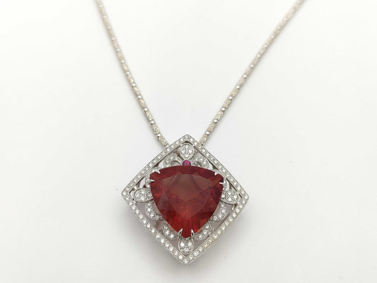 A 11.06ct R 0.04ct D 0.59ct K18/K18WG 13.4g Necklace 