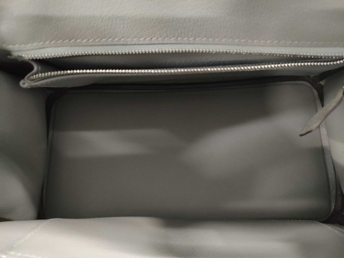 HERMES Birkin 25 Togo Etain Stainless Steel B Stamp Handbag