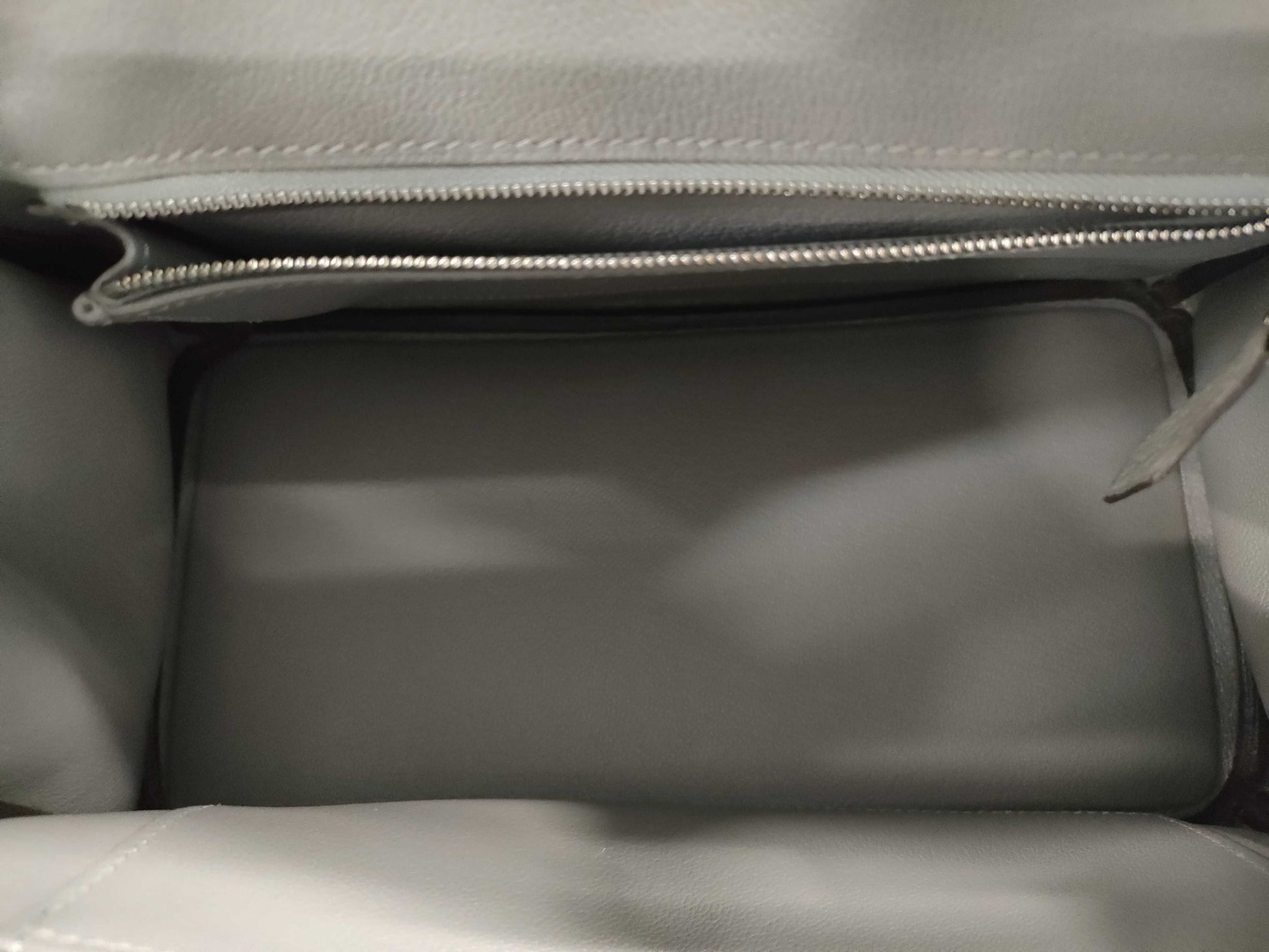 HERMES Birkin 25 Togo Etain Stainless Steel B Stamp Handbag