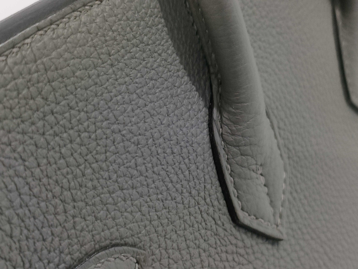 HERMES Birkin 25 Togo Etain Stainless Steel B Stamp Handbag