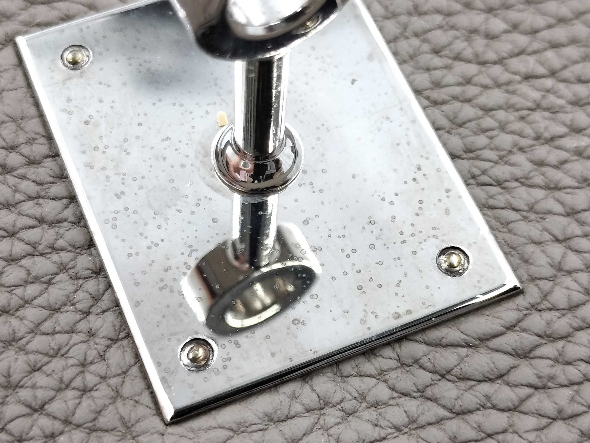 HERMES Birkin 35 Togo Etoupe Stainless Steel Y Stamp Handbag