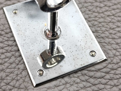 HERMES Birkin 35 Togo Etoupe Stainless Steel Y Stamp Handbag