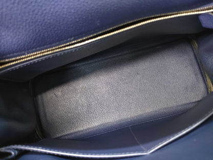 HERMES Kelly 28 Togo Blue Ankle SS C Stamp Shoulder Bag