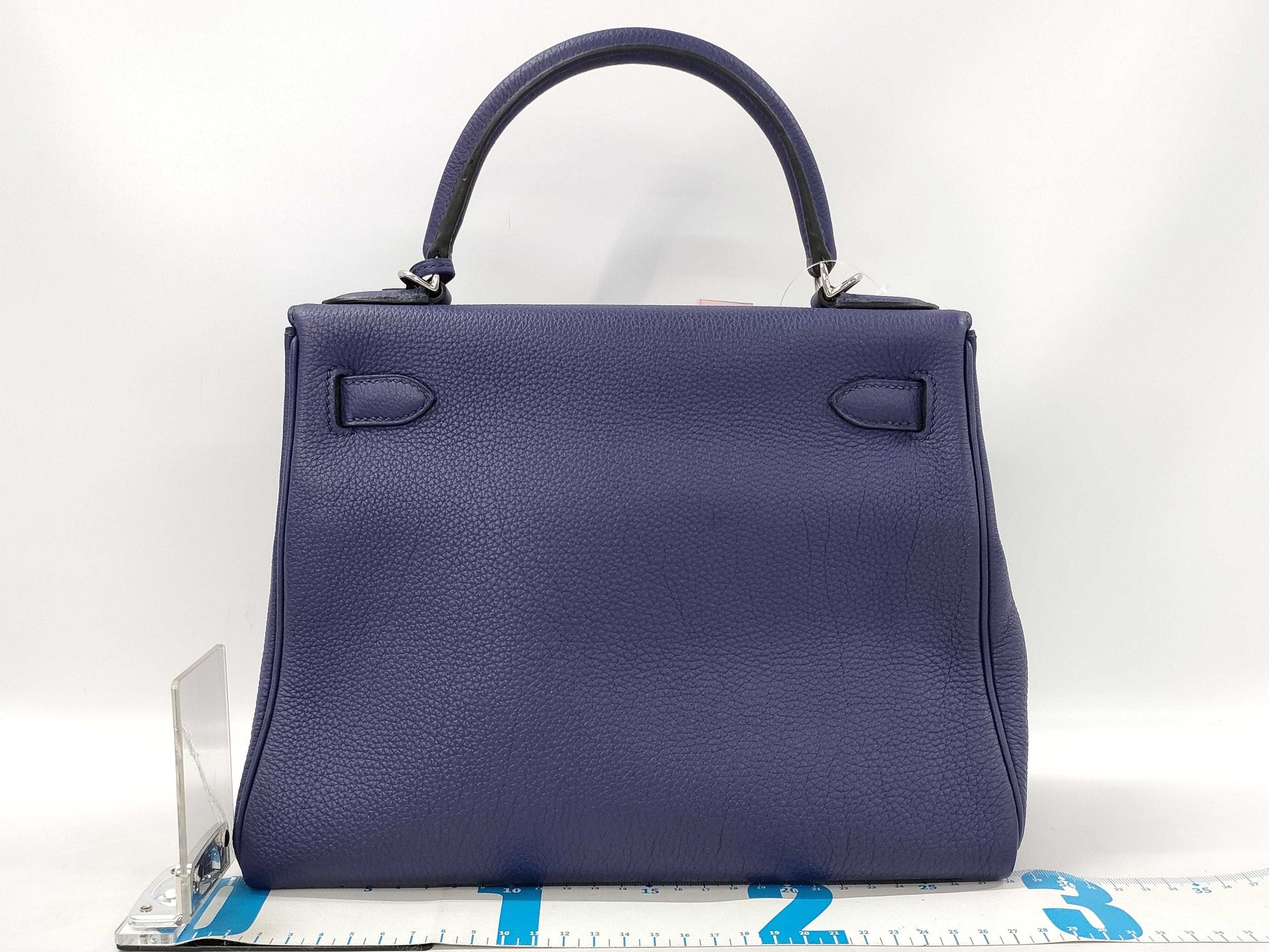 HERMES Kelly 28 Togo Blue Ankle SS C Stamp Shoulder Bag