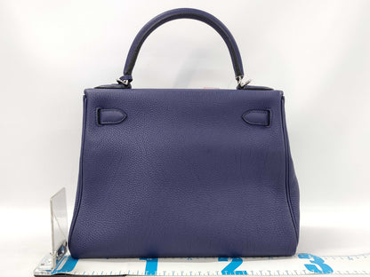 HERMES Kelly 28 Togo Blue Ankle SS C Stamp Shoulder Bag