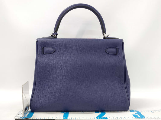 HERMES Kelly 28 Togo Blue Ankle SS C Stamp Shoulder Bag