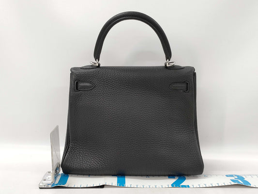 HERMES Kelly 25 Togo Black SS Shoulder Bag with R Stamp