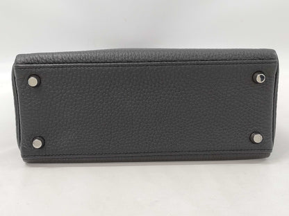 HERMES Kelly 25 Togo Black SS Shoulder Bag with R Stamp