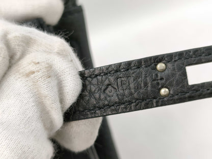 HERMES Kelly 25 Togo Black SS Shoulder Bag with R Stamp