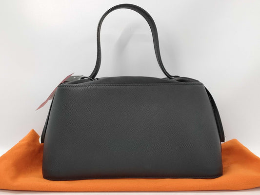 HERMES de Paris Epsom Black Stainless Steel Handbag with J Stamp