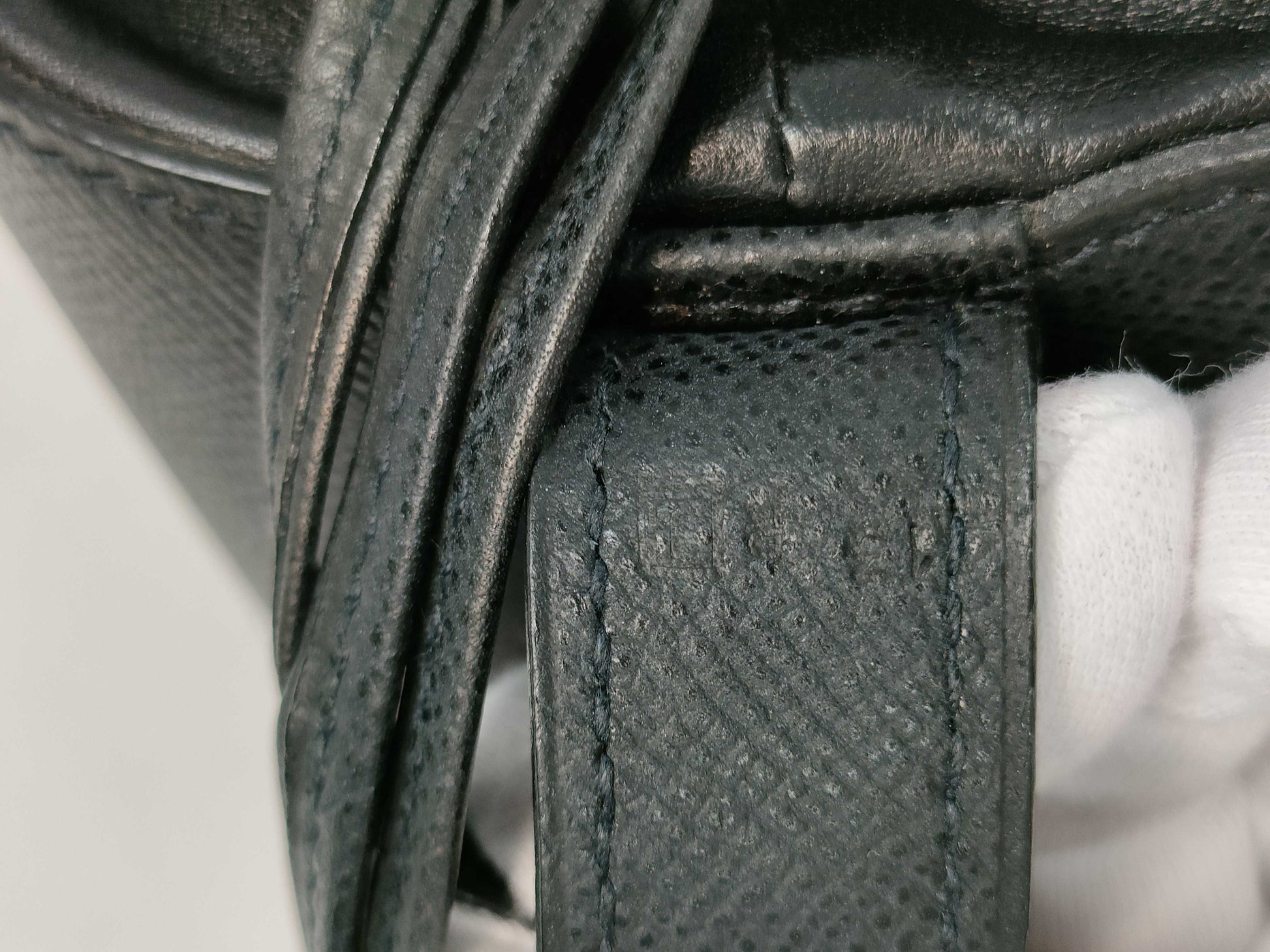 HERMES de Paris Epsom Black Stainless Steel Handbag with J Stamp