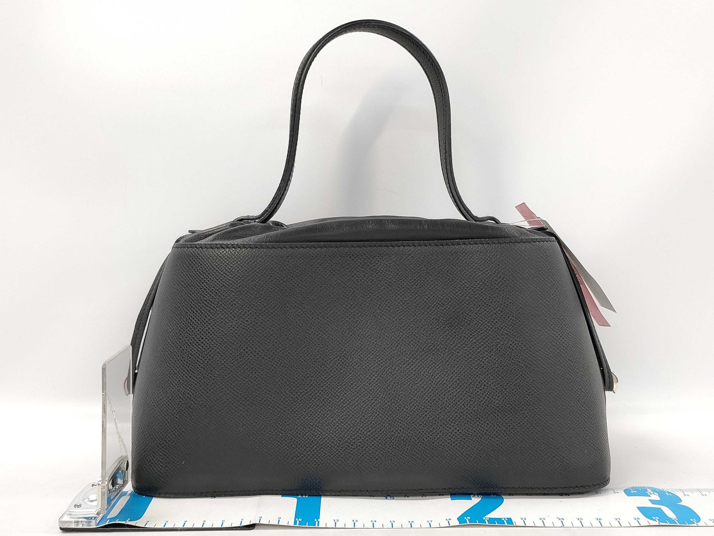 HERMES de Paris Epsom Black Stainless Steel Handbag with J Stamp