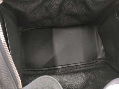 HERMES Lindy 30 Taurillon Clemence Black Stainless Steel Handbag with A Stamp