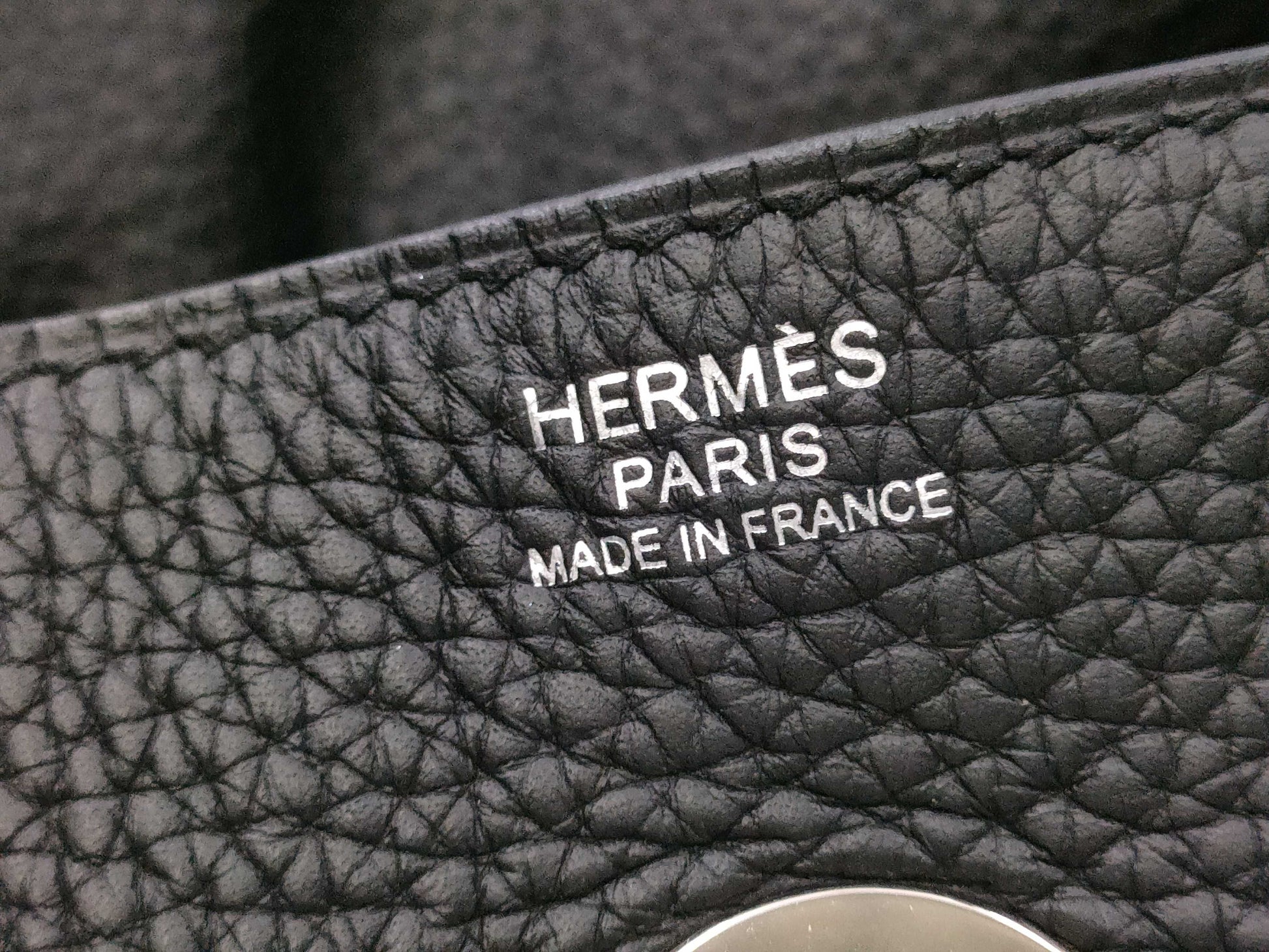 HERMES Lindy 30 Taurillon Clemence Black Stainless Steel Handbag with A Stamp