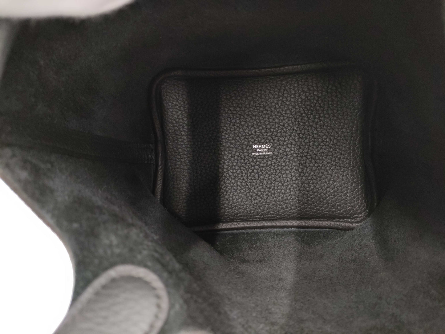 HERMES Picotin Lock PM Taurillon Clemence Black Stainless Steel Handbag with W Stamp