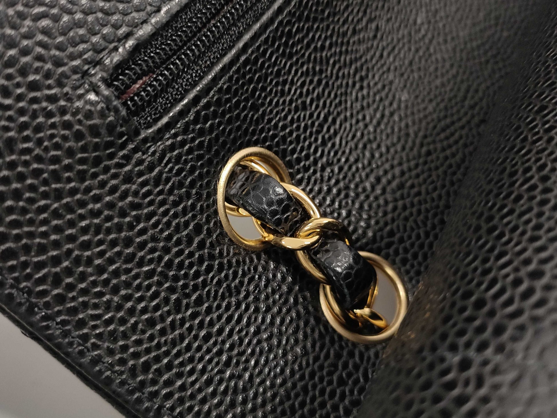 CHANEL Double Flap Caviar Black GP Shoulder Bag