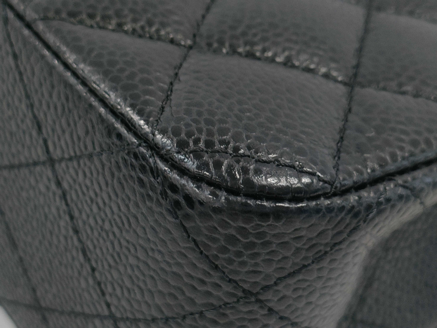 CHANEL Double Flap Caviar Black GP Shoulder Bag