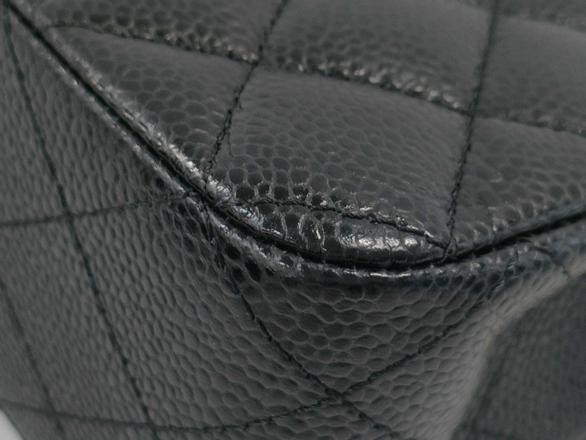 CHANEL Double Flap Caviar Black GP Shoulder Bag