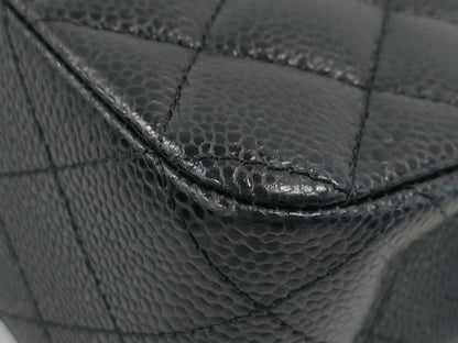 CHANEL Double Flap Caviar Black GP Shoulder Bag