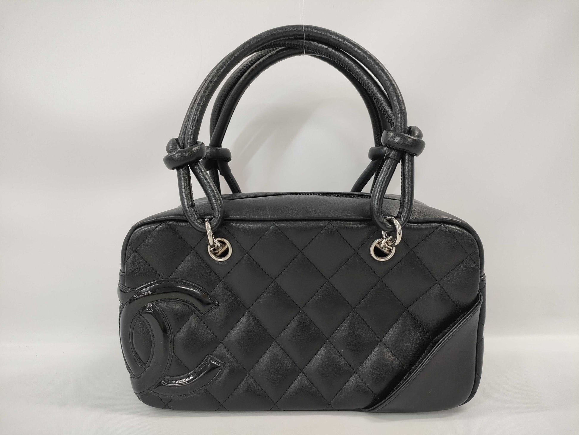CHANEL Cambon Line Bowling Bag Mini Calfskin Black SS Handbag
