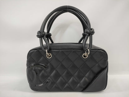 CHANEL Cambon Line Bowling Bag Mini Calfskin Black SS Handbag
