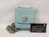 CHANEL Mini Chain Shoulder Bag in Lamb Light Blue GP
