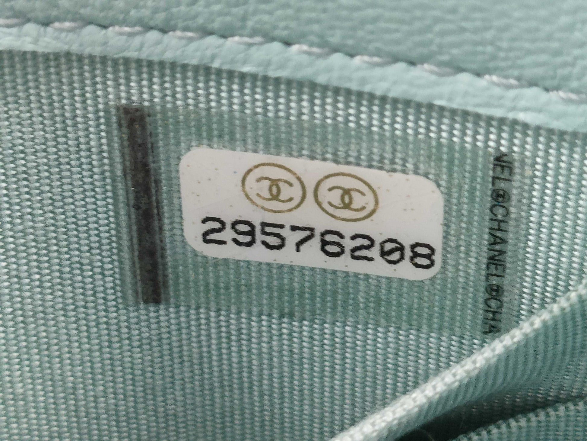CHANEL Mini Chain Shoulder Bag in Lamb Light Blue GP
