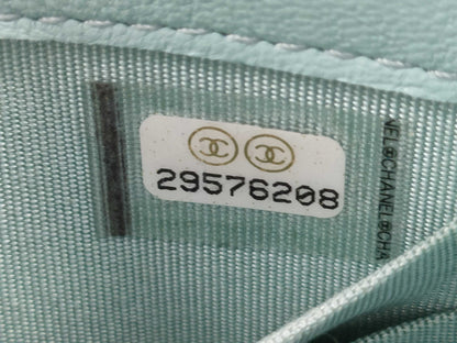 CHANEL Mini Chain Shoulder Bag in Lamb Light Blue GP