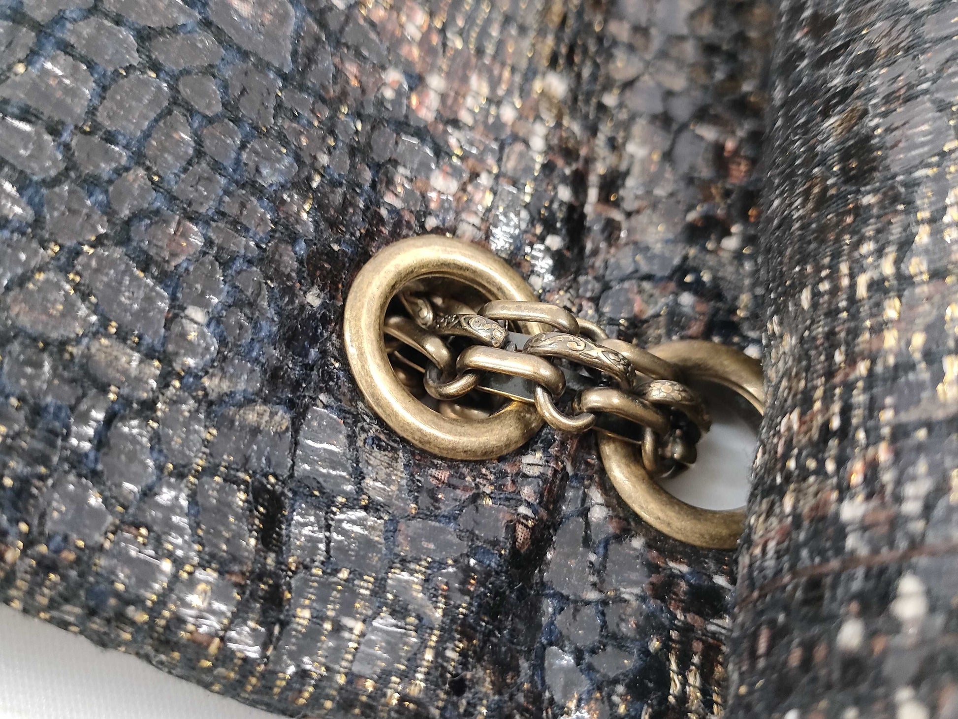 CHANEL 2.55 Chain Shoulder Canvas Multicolor GP Shoulder Bag