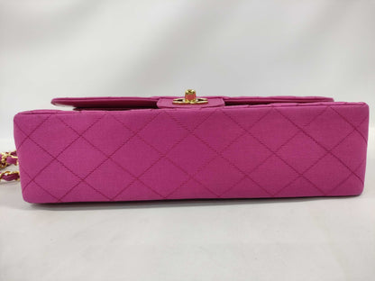 CHANEL Double Flap Satin Pink GP Shoulder Bag