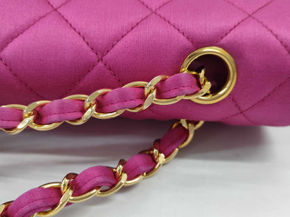 CHANEL Double Flap Satin Pink GP Shoulder Bag