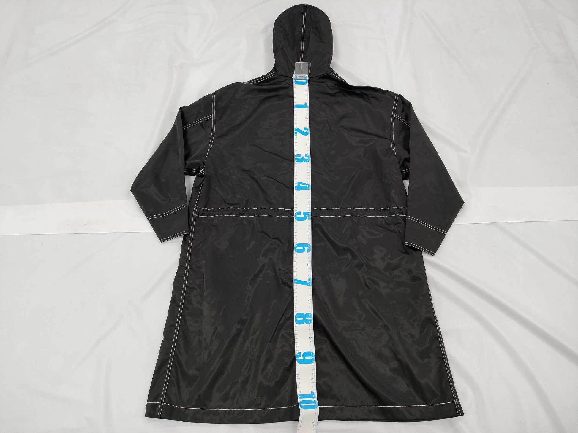 CHANEL Hooded Coat Nylon Black Jacket