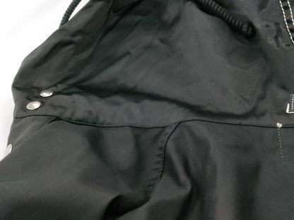 CHANEL Hooded Coat Nylon Black Jacket