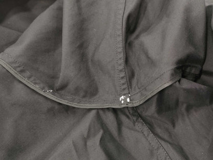 CHANEL Hooded Coat Nylon Black Jacket