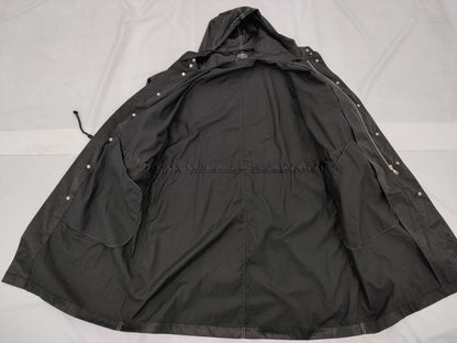 CHANEL Hooded Coat Nylon Black Jacket